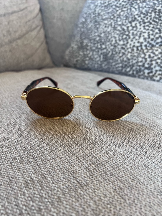 Prada PR 65ZS Gold Frame Sunglasses with Brown Lenses and Tortoiseshell Temples main image 7